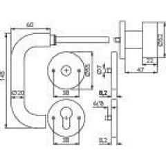 Rosettengrt.NW-401-4 VA 60 U-Form PZ DIN re.ger.Wg TECWERK