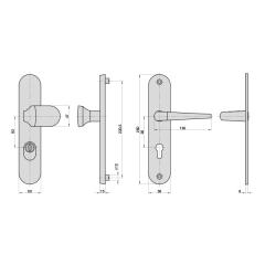 Aluminium-Vollmaterial-Schutzbeschlag | Langschild rund (PZ) 92/10 mm F1, mit Zylinderabdeckung