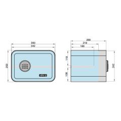 mySafe 350 Elektronik-Möbel-Tresor | mit Code, alarmgesichert / pink