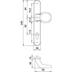 Profiltürgarnitur 1300/K22/035 Alu.F1 PZ EDI