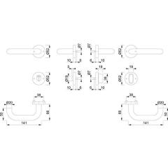 Rosettengrt.Paris E138/42H/42HKVS VA F69 U-Form RWSK/OL DIN L/R D/D HOPPE