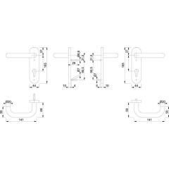 FS-Garnitur Paris FS-E138/353KH VA F69 D/D TS 40-65mm PZ rd DIN L/R HOPPE