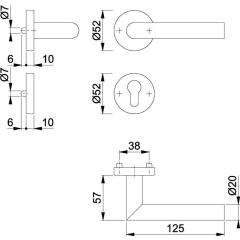 Rosettengrt.Ams.E1400/42H/42HKVS VA F69 rd.PZ DIN L/R D/D HOPPE
