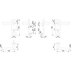 FS-Garnitur Ams.FS-E1400/353KH VA F69 D/D TS 40-65mm PZ rd DIN L/R HOPPE