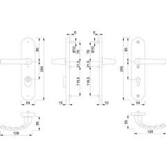 Schutzgarnitur Tôkyô 1710/3332ZA/3410 Alu.F1 92mm 66-76mm HOPPE