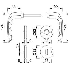 Rosettengrt.Birm.1117/17KV/17KVS Alu.F1 rd.SK/OL DIN L/R D/D HOPPE