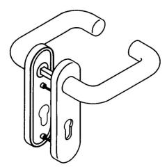 Kurzschildgarnitur 111R01.110 90 Ku.90 PZ rd Drückergrt.HEWI