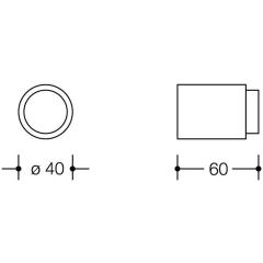 Wandtürpuffer 611.60 Ku.99 reinweiß L.60mm HEWI
