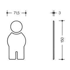 Symbol Mann 801.91.010 PA Farb-Nr.97 B.71,5mm H.150mm S.3mm HEWI