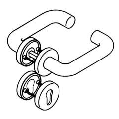 FS-Garnitur 111R12.230 Ku.90 D/D TS 48-58mm PZ rd.DIN L/R HEWI