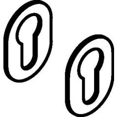 Schlüsselrostten-Paar 306XAM VA XA Schildst.1,5mm PZ ov.HEWI