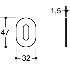 Schlüsselrostten-Paar 306XAM VA XA Schildst.1,5mm BB ov.HEWI