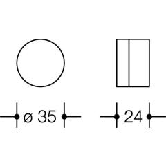 Wandtürpuffer 610B Ku.99 reinweiß ma L.24mm HEWI