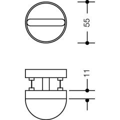 Schlüsselrosetten-Paar 306.23PBNR 90 Ku.90 Schildst.10,5mm WC/FBM rd.HEWI