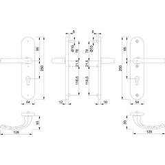 Schutzgarnitur Tôkyô 1710/3331/3410 Alu.F1 92mm 66-71mm HOPPE