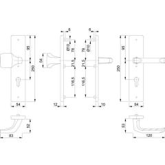 Schutzgarnitur London 61G/2221/2210/113 Alu.F4 92mm 67-77mm HOPPE