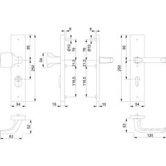 Schutzgarnitur London 61G/2222ZA/2210/113 Alu.F2 92mm 67-77mm HOPPE