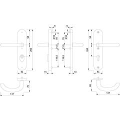 Schutzgarnitur Mar.1138/3332ZA/3410 Alu.F1 72mm 36-46mm HOPPE