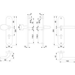 Schutzgarnitur Stock.76G/3331/3410/1140 Alu.F1 92mm 66-76mm HOPPE
