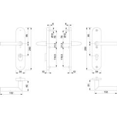 Schutzgarnitur Stock.1140/3332ZA/3410 Alu.F1 92mm 66-76mm HOPPE