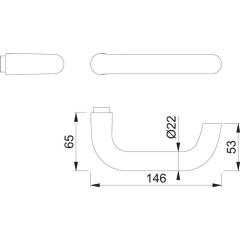 Türdrückerlochteil Paris 138 Alu.F1/naturf.4-KT.8mm DIN L/R HOPPE