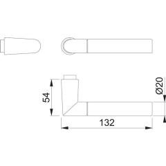 Türdrückerlochteil 1405 Alu.F49/F9-2 stahlfarben ma 4-KT.8mm DIN L/R HOPPE