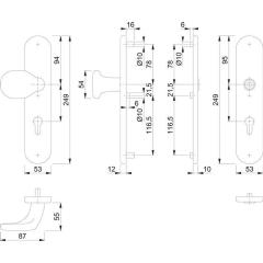 Schutzgarnitur E86G/3331/3310 VA F69 72mm 37-47mm HOPPE