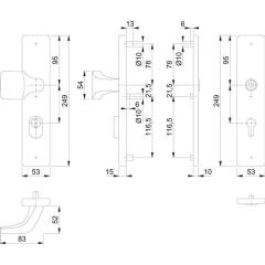 Schutzgarnitur E61G/2222ZA/2210 VA F69 72mm 37-47mm HOPPE