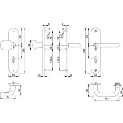Schutzgarnitur Baden E86G/3331A/3440/1388Z VA F69 72mm 37-47mm HOPPE