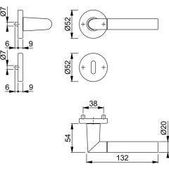 Rosettengrt.Lecce 1405/42KV/42KVS Alu.F49/F9-2 rd.OB DIN L/R D/D HOPPE