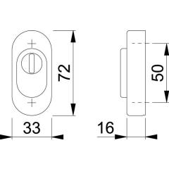 Schutzrosette E55S-ZA VA F69 ov.m.ZA S.16mm HOPPE