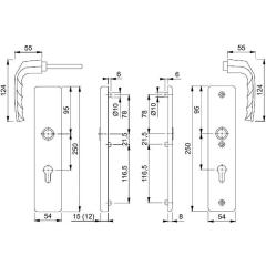 Schutzgarnitur Birm.1117/2221A/2440 Alu.F4 72mm 37-42mm HOPPE