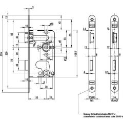 ZT-Einsteckschl.0215 BAD 20/ 55/20/8mm DIN L silber ktg.Kl 1 Ku.BKS