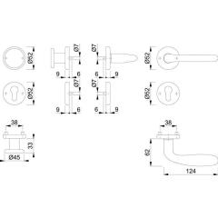 Rosettengrt.Cardiff E48/17KV/17KVS/1850Z VA F69 rd.PZ DIN L/R fl.D/K HOPPE