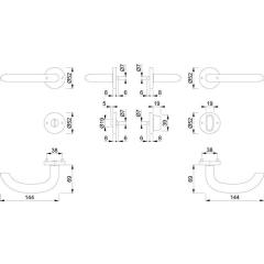 Rosettengrt.Mar.E1138Z/42KV/42KVS VA F69 U-Form SK/OL DIN L/R D/D HOPPE