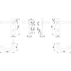 Kurzschildgarnitur Mar.E1138Z/353K VA F69 OB rd Drückergrt.HOPPE