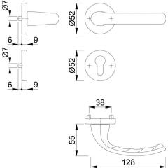 Rosettengrt.Tôkyô 1710/42KV/42KVS Alu.F1 rd.PZ DIN L/R D/D HOPPE