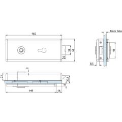 Glastürschloss 6083 PZ-Genova VA ma PZ DIN L/R HERMAT