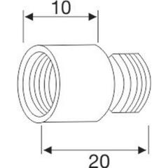 Verl.zu Türspion MS blk Bohr-D.14mm L.10mm BMB