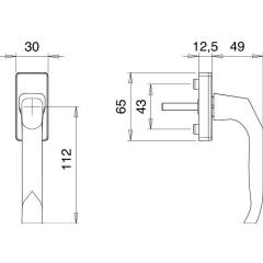Fenstergriff 1003/1035 Alu.35mm F12/verkehrsweiß Stand.EDI