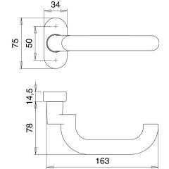 Feuerschutzdrückerlochteil 1430/2133 VA EST ger.4-KT.9mm EDI