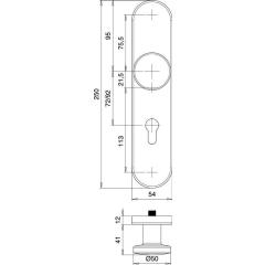 Schutzgarnitur Logo 8743/0792 Alu.F1 92mm 65-75mm EDI