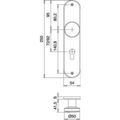 Knopf-Renovierschild 306 Z VA EST 72mm PZ EDI