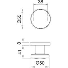 Türknopf K7/050/02 VA F00 ger.Kno.EDI
