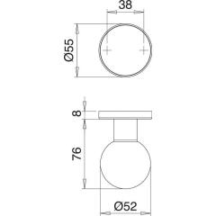 Türknopf K5/050/02 VA F00 Kugelknopf EDI