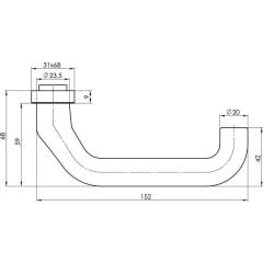 Profiltürdrückerlochteil OGRO 8100V AL 8mm Alu.F1 schräg OGRO
