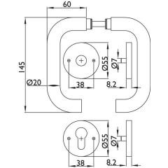 FS-Garnitur Basic 2 VA 62 D/K TS 40?58mm PZ rd DIN L/R HERMAT