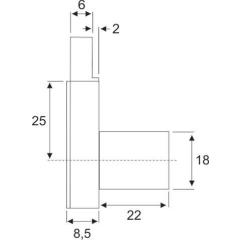 Aufschraubschloss Dornm.25mm lad versch.-schl.BMB