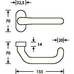 Feuerschutzdrückerlochteil 06 1146 VA 6204 4-KT.9mm