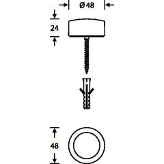 Bodentürpuffer 38 3878 D.48mm H.24mm VA ma Dübelmontage FSB